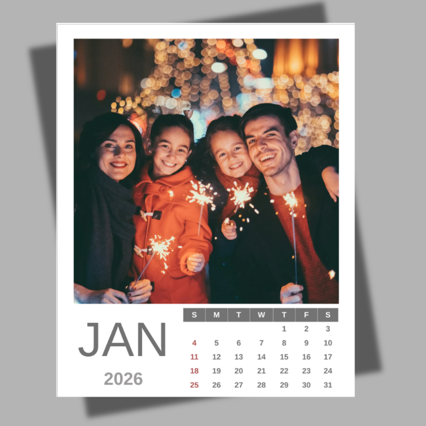 Calendario Magnético Personalizado 2026 | Imanes de Nevera con Fotos (12 Meses o 1 Mes)