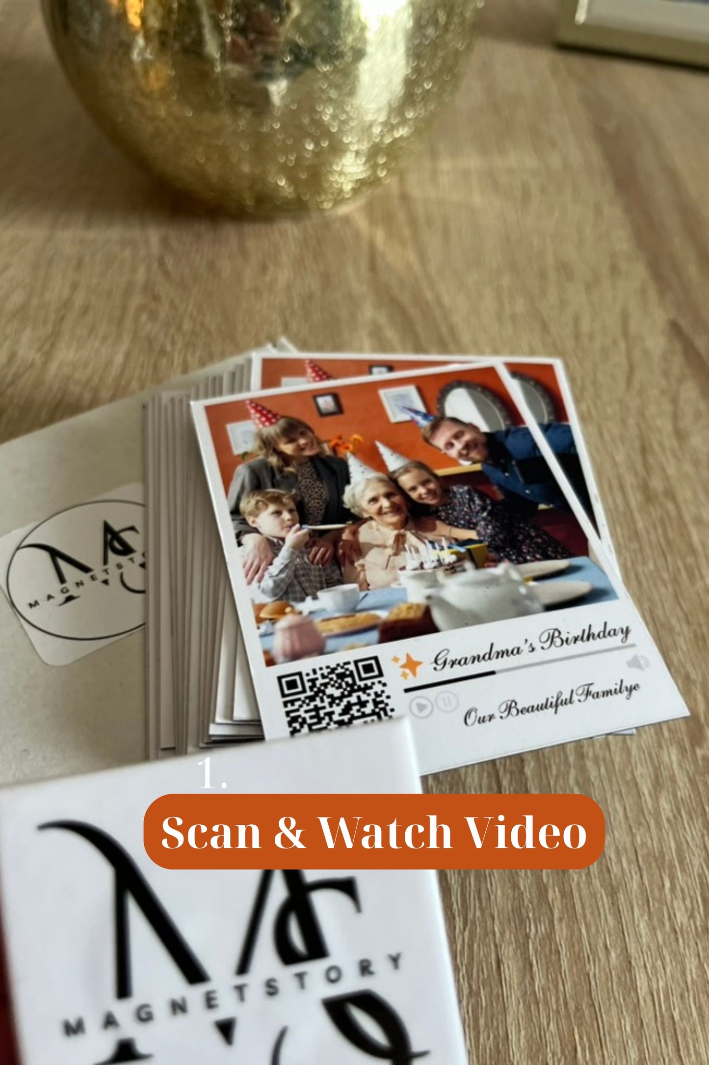 Personalized Birthday Magnet with Photo and QR to Video | Party Highlight Keepsake | Premium 2.75×3.5 in Fridge Magnet