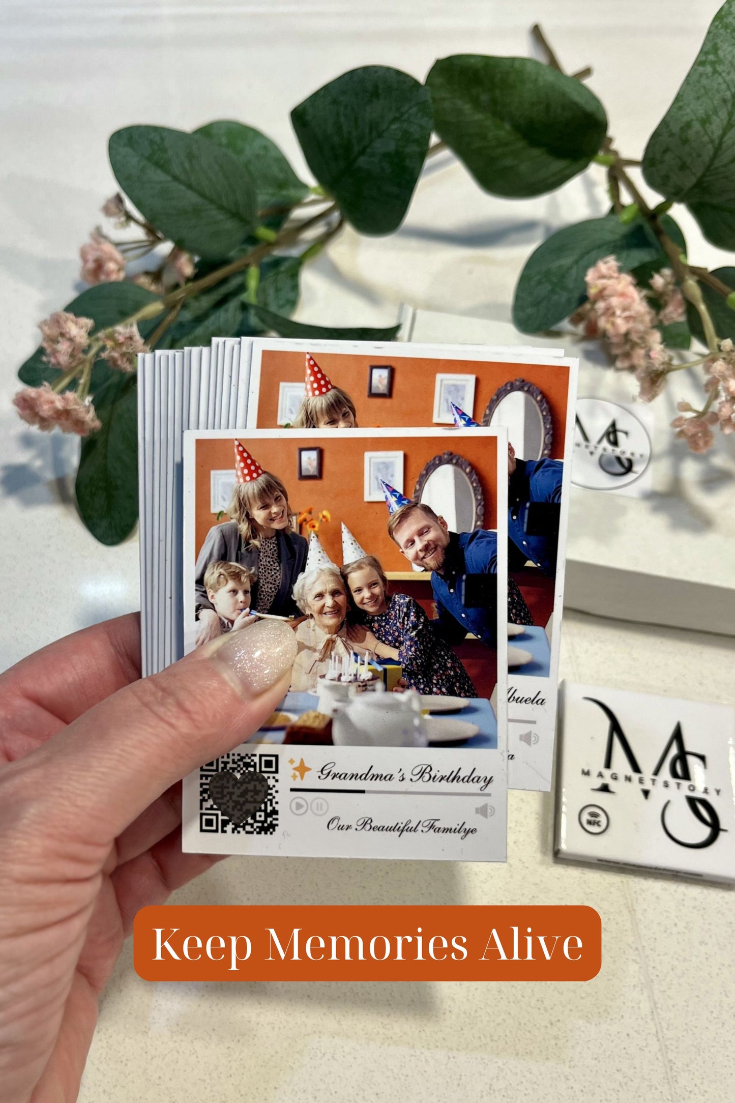 Personalized Birthday Magnet with Photo and QR to Video | Party Highlight Keepsake | Premium 2.75×3.5 in Fridge Magnet