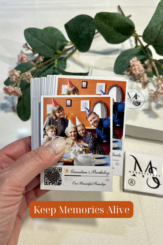 Personalized Birthday Magnet with Photo and QR to Video | Party Highlight Keepsake | Premium 2.75×3.5 in Fridge Magnet