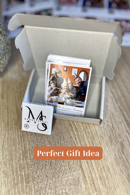 Personalized Birthday Magnet with Photo and QR to Video | Party Highlight Keepsake | Premium 2.75×3.5 in Fridge Magnet