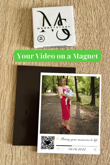 Personalized Baby Magnet with Photo and QR to Video | Newborn & Baby Shower Keepsake | Premium 2.75x3.5 inches Fridge Magnet