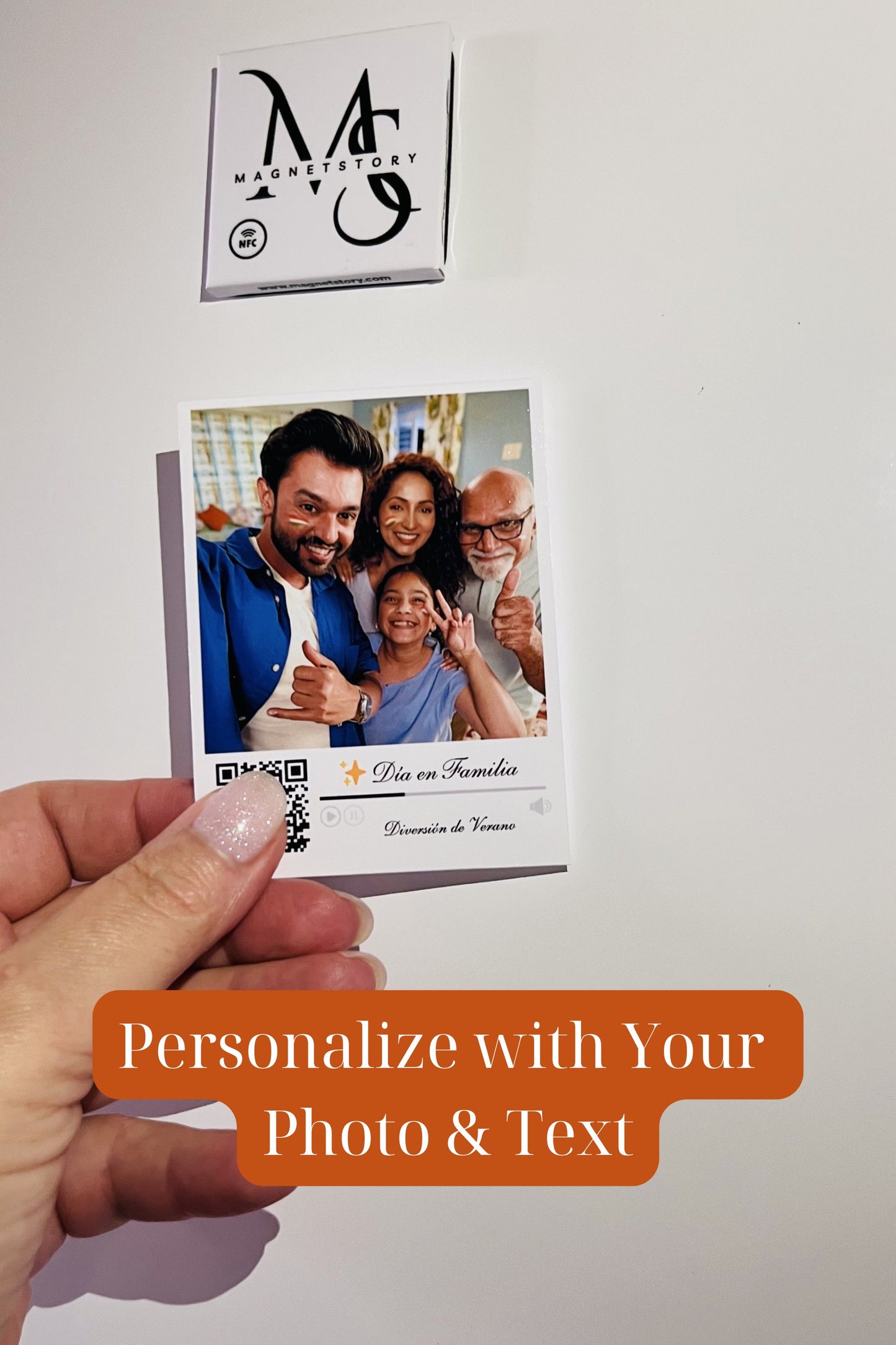 Family Magnet with Photo and QR to Video | Family Memories | Custom Fridge Magnet Gift | Premium 2.75×3.5 in (7×9 cm)