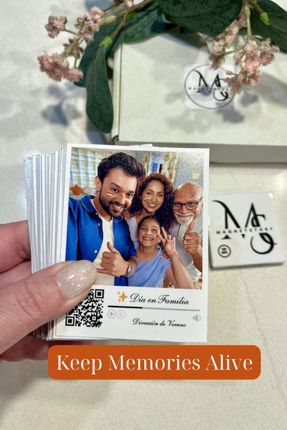 Family Magnet with Photo and QR to Video | Family Memories | Custom Fridge Magnet Gift | Premium 2.75×3.5 in (7×9 cm)