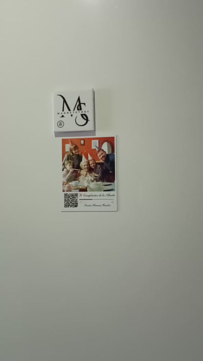 Personalized Birthday Magnet with Photo and QR to Video | Party Highlight Keepsake | Premium 2.75×3.5 in Fridge Magnet