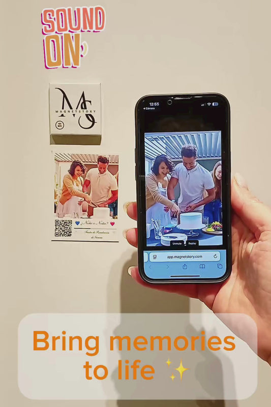 Family Magnet with Photo and QR to Video | Family Memories | Custom Fridge Magnet Gift | Premium 2.75×3.5 in (7×9 cm)